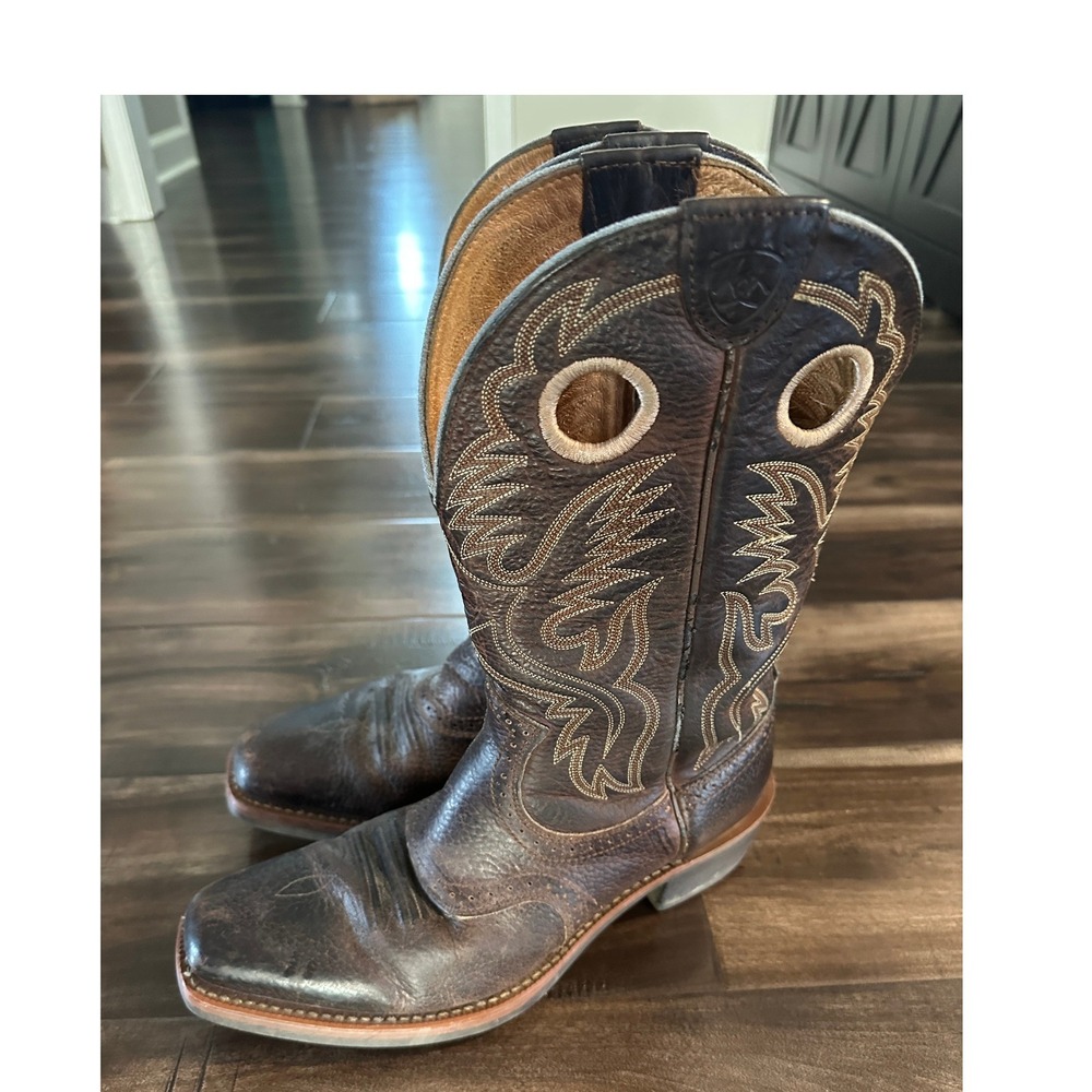 Ariat Quickdraw Western Boots Mens 10 EE Brown Leather 10002227